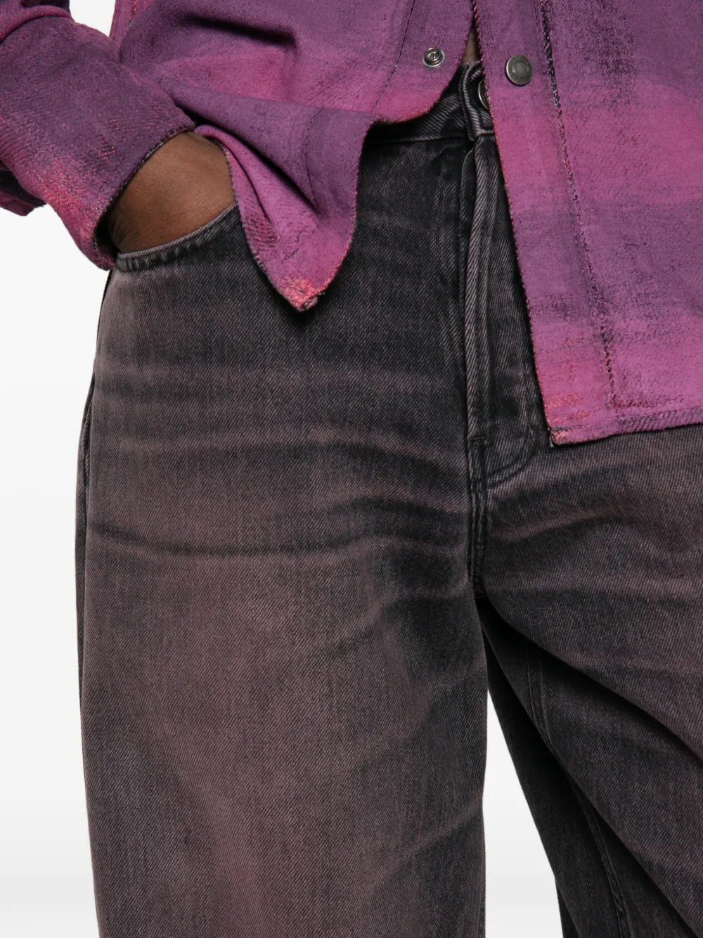Haikure Bethany wide-leg jeans Zwart
