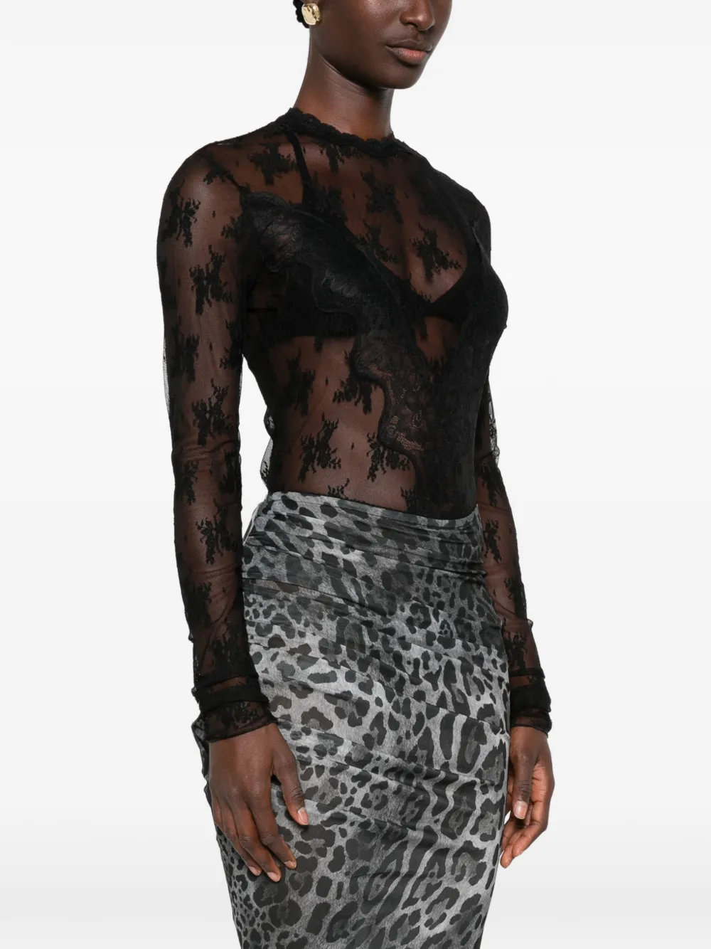 Aniye By Marlow body met kanten laag Zwart