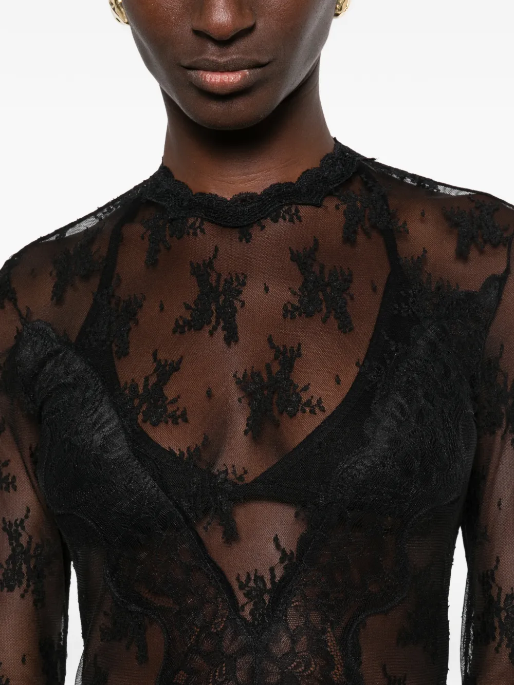 Aniye By Marlow body met kanten laag Zwart