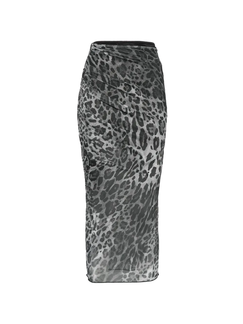 Aniye By Lulù leopard-print ruched midi skirt - Grigio