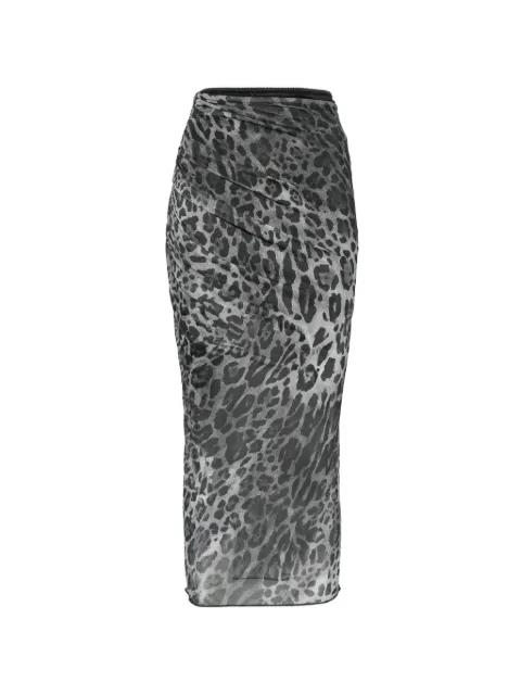 Aniye By Lulù leopard-print ruched midi skirt