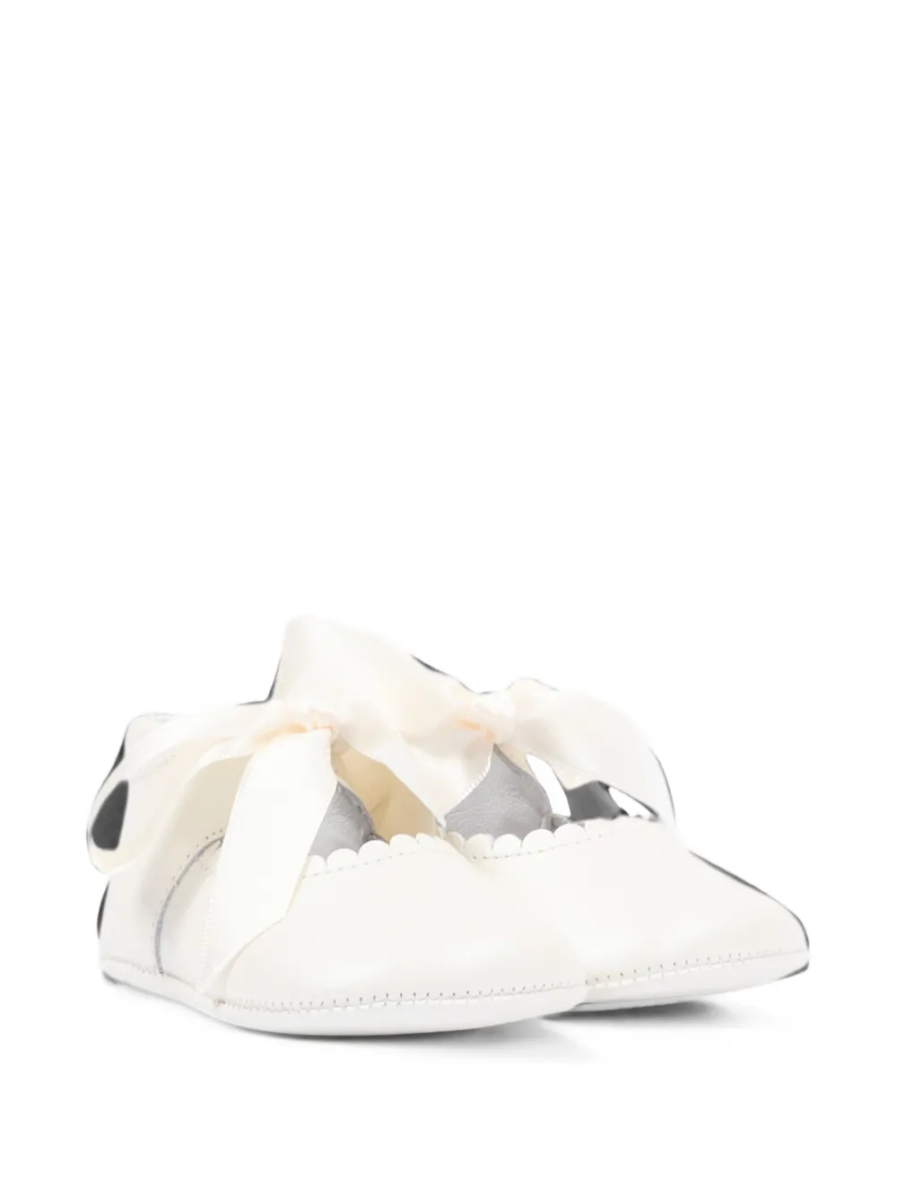 Pisamonas scalloped ribbon-fastening ballet flats - Toni neutri