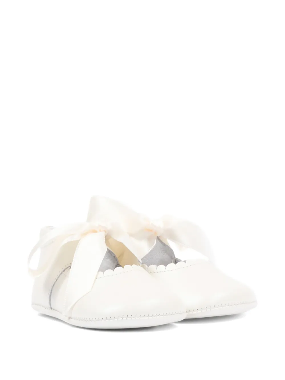Pisamonas scalloped ribbon-fastening ballet flats - Toni neutri