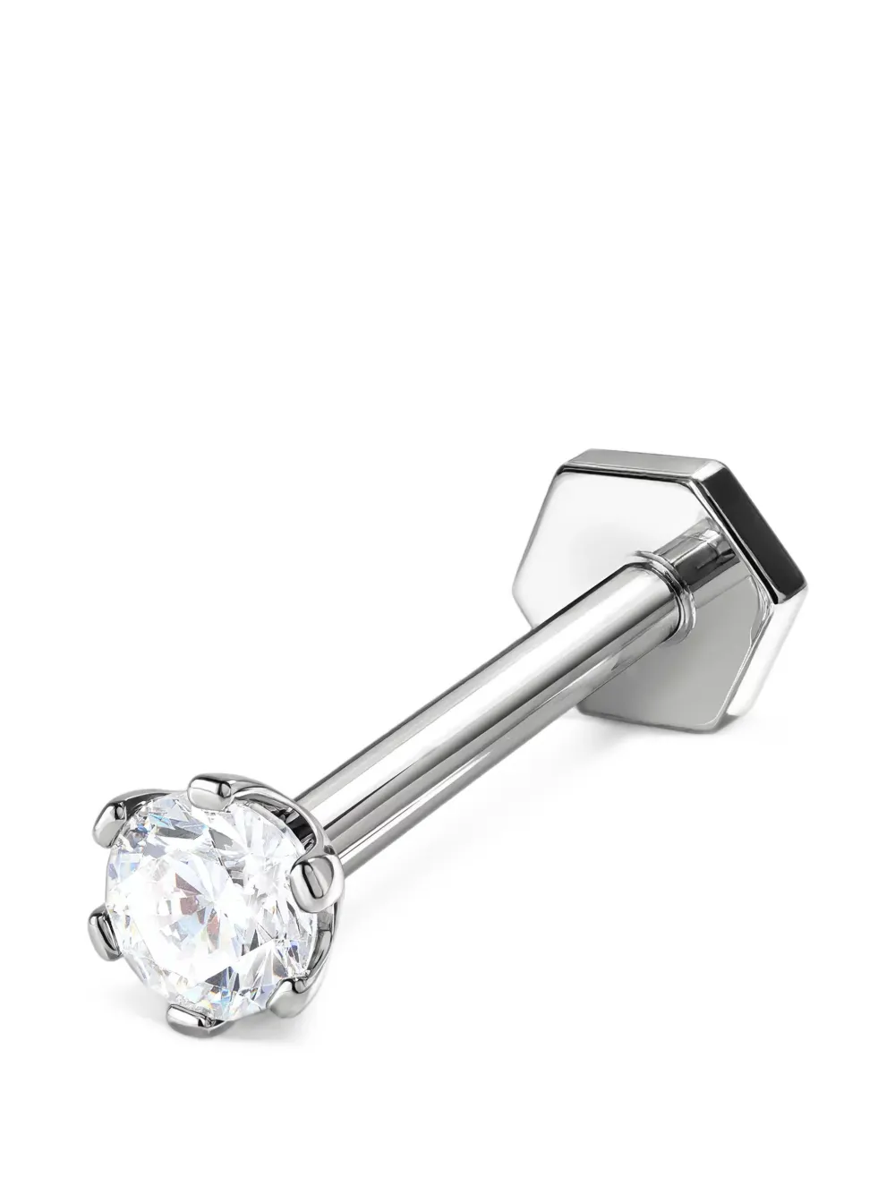 SABOTEUR puces d’oreilles en or blanc 18 carats à diamants - Argent