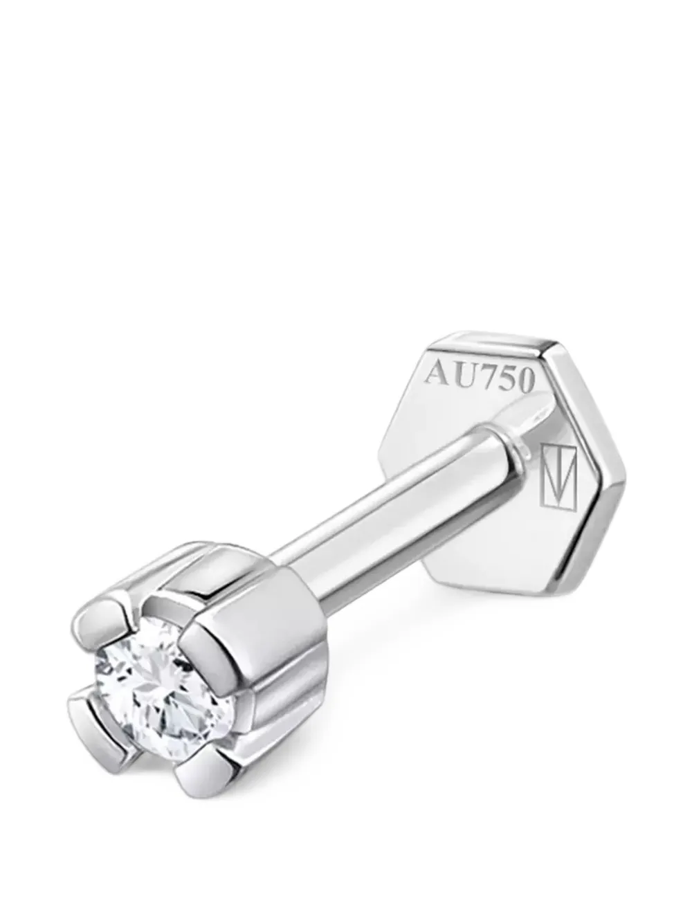 SABOTEUR boucle d’oreille ornée de diamants sertis griffes - Argent