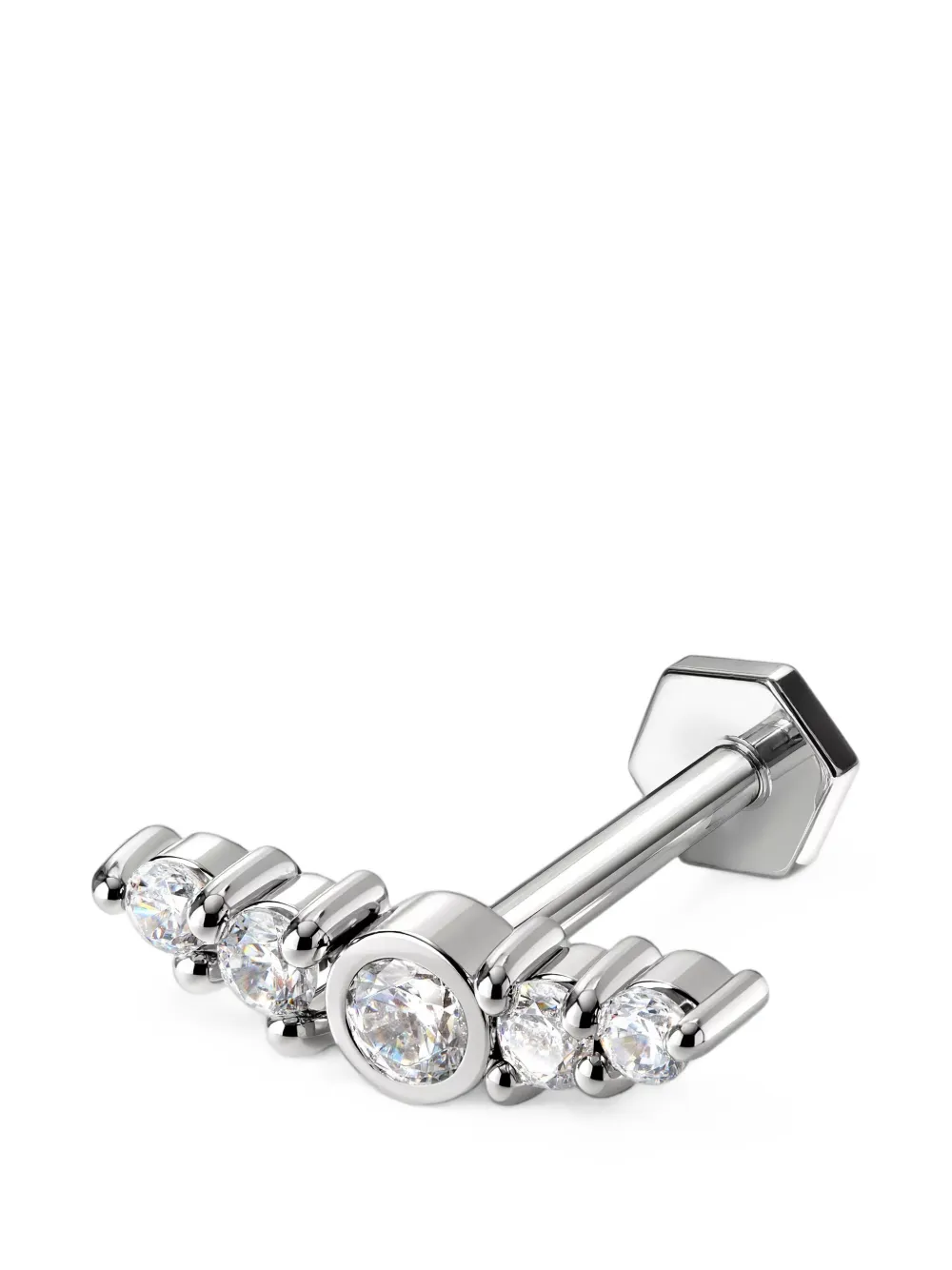 SABOTEUR 18K white-gold diamond earrings - Argento