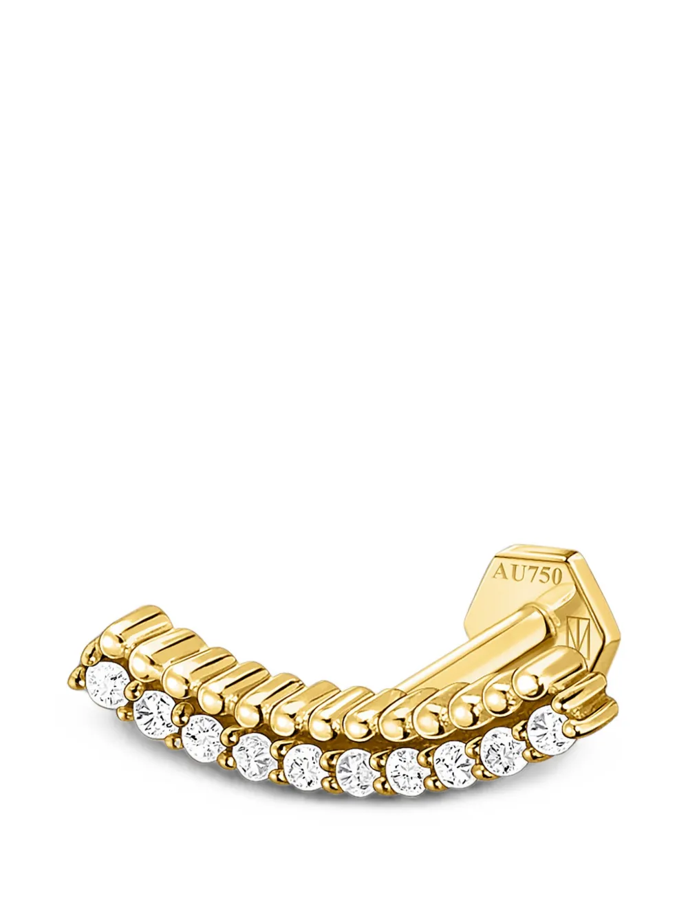 SABOTEUR diamond curved piercing earrings - Oro