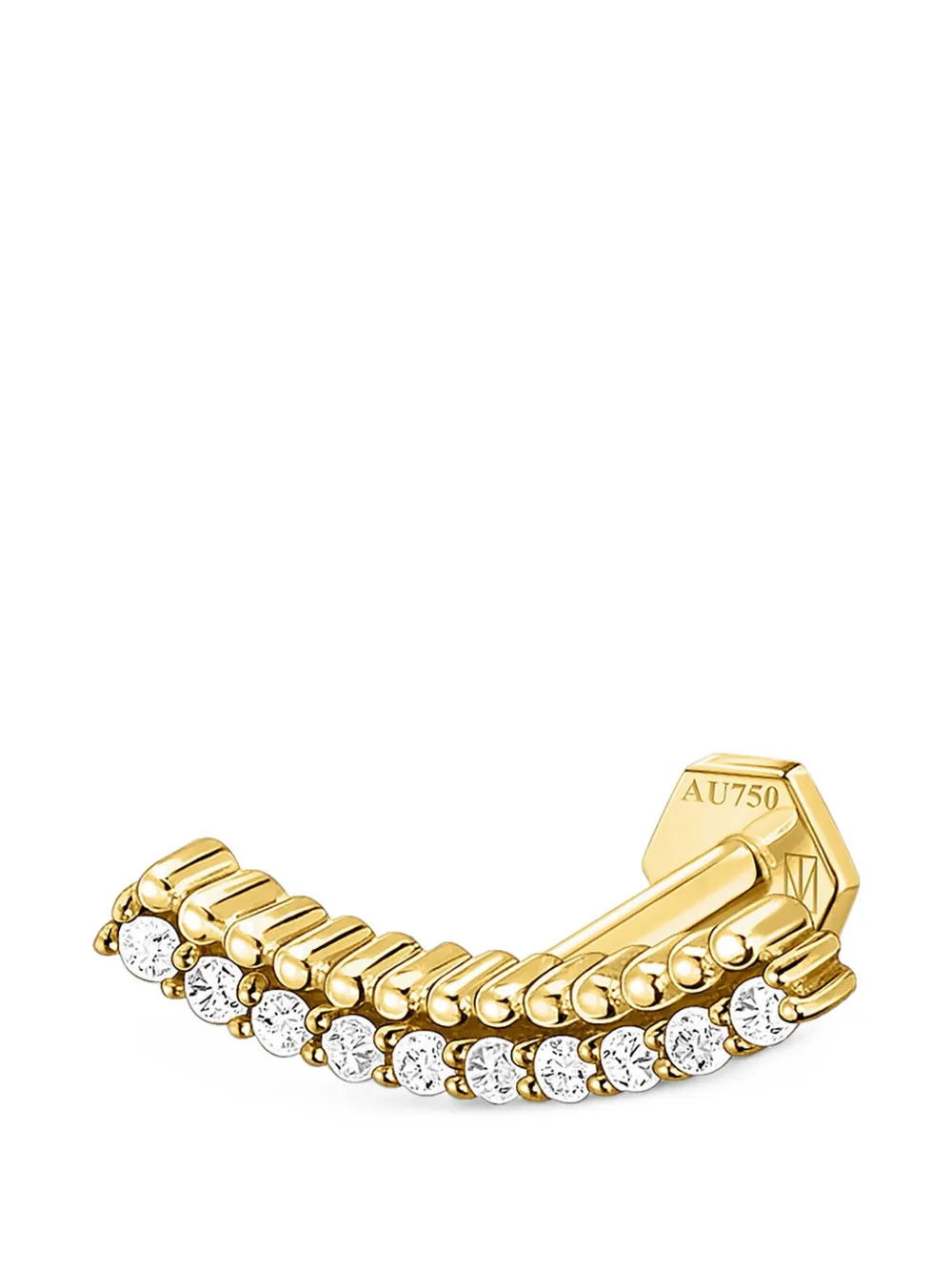 SABOTEUR diamond curved piercing earrings - Oro