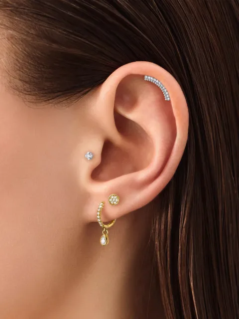 SABOTEUR 18K white-gold diamond earrings