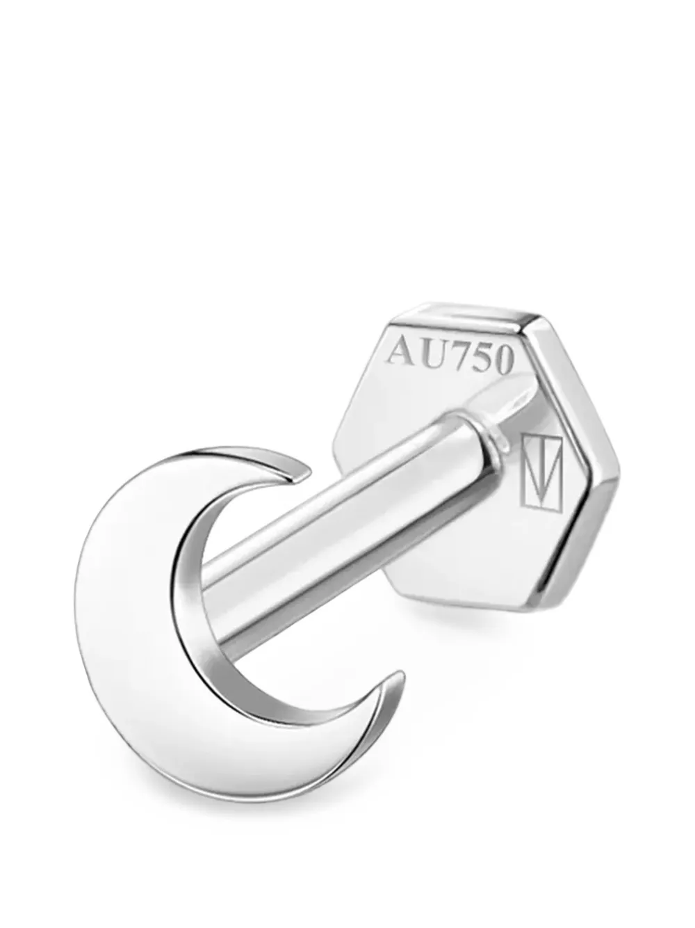 SABOTEUR white-gold moon piercing earring - Oro
