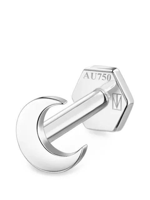 SABOTEUR piercing-ørering i hvidguld med månemotiv