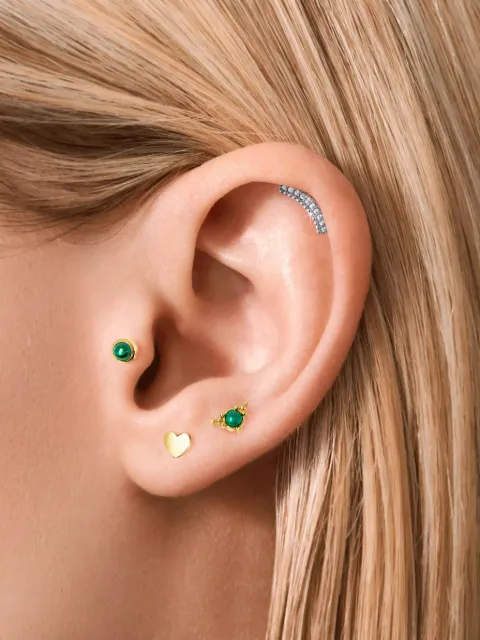 SABOTEUR diamond curved piercing earrings