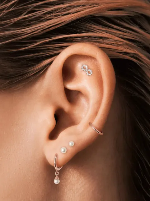 SABOTEUR 18K rose-gold diamond infinity earrings