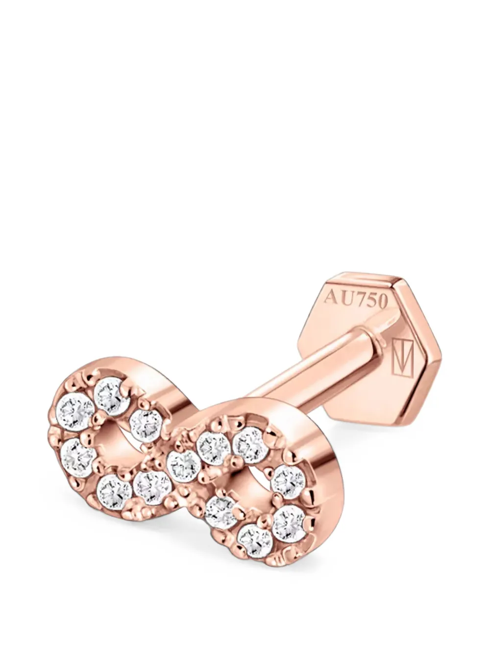 SABOTEUR 18K rose-gold diamond infinity earrings - Rosa