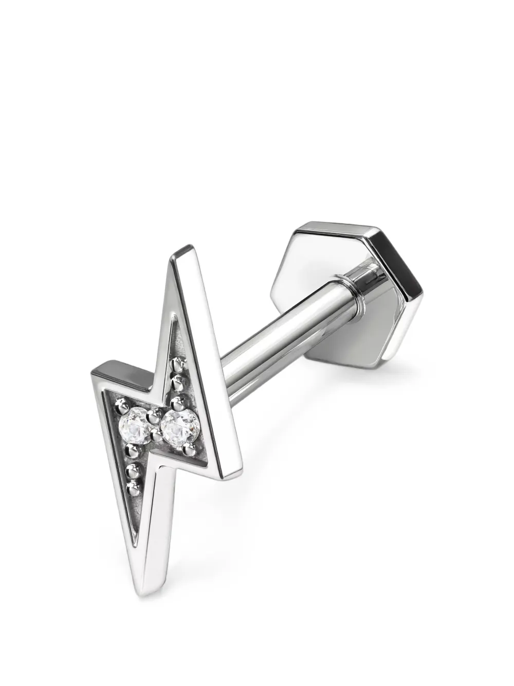 SABOTEUR flat flash motif earrings - Argento