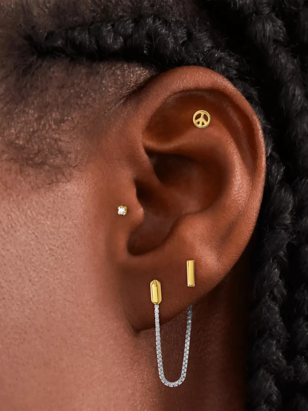 SABOTEUR diamond stud earrings - Argento