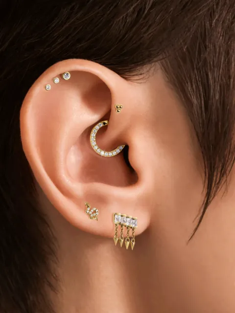 SABOTEUR snake diamond-embellished piercing stud