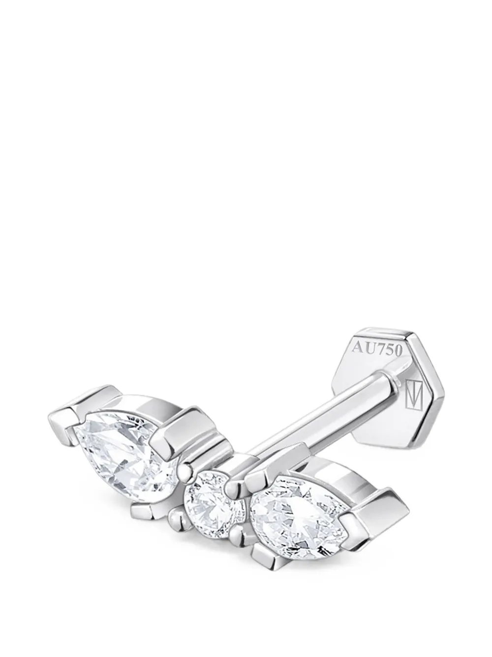 SABOTEUR boucles d'oreilles serties de diamants taille poire - Argent