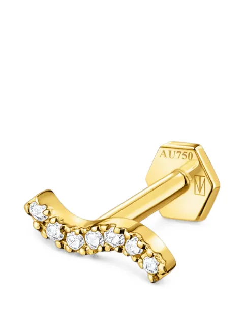 SABOTEUR wave-motif diamond earrings