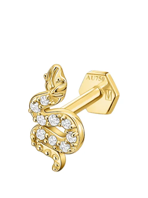 SABOTEUR 18K yellow-gold diamond snake piercing earring