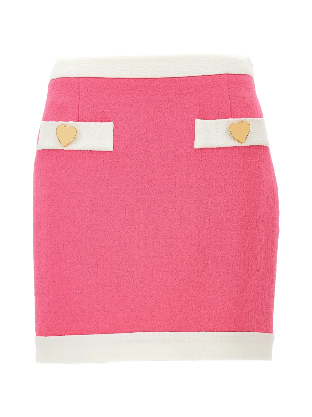 Moschino heart-button contrast-trim skirt - Rosa
