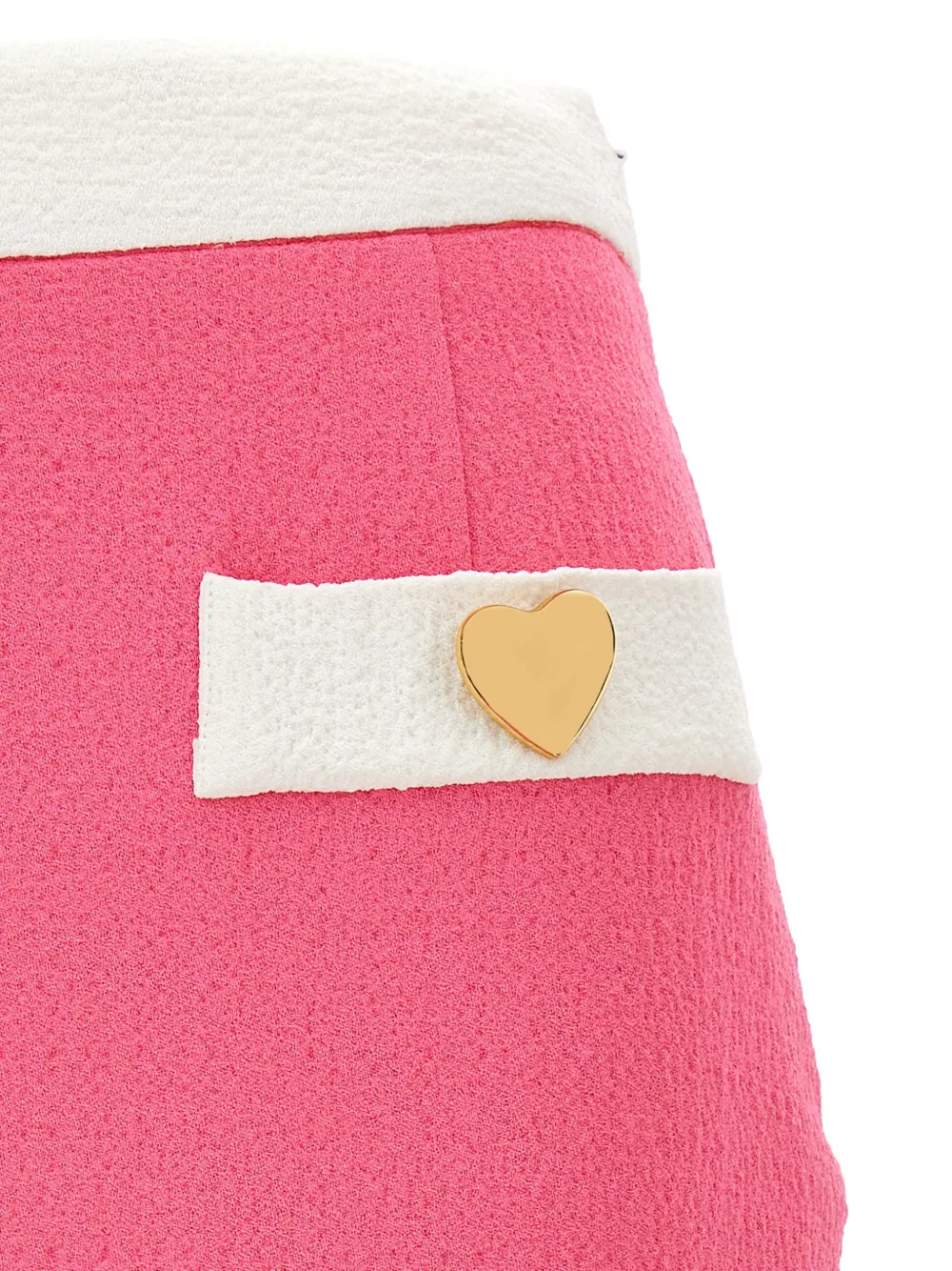 Moschino Rok met contrasterende afwerking en hartvormige knoop Roze