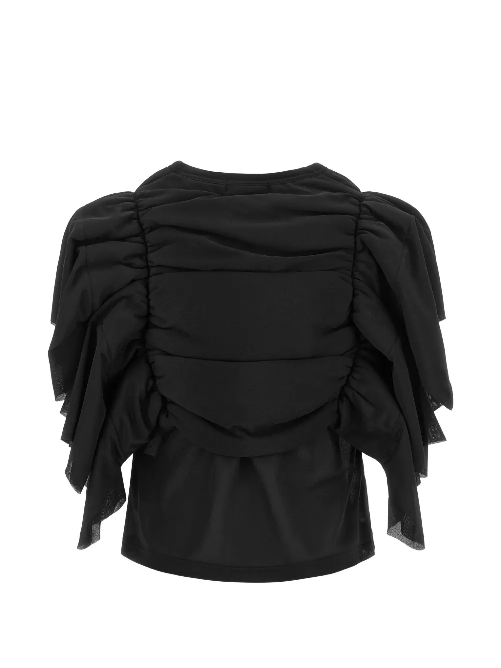 Comme Des Garçons Ruffled Gathered Top in Black, view 2