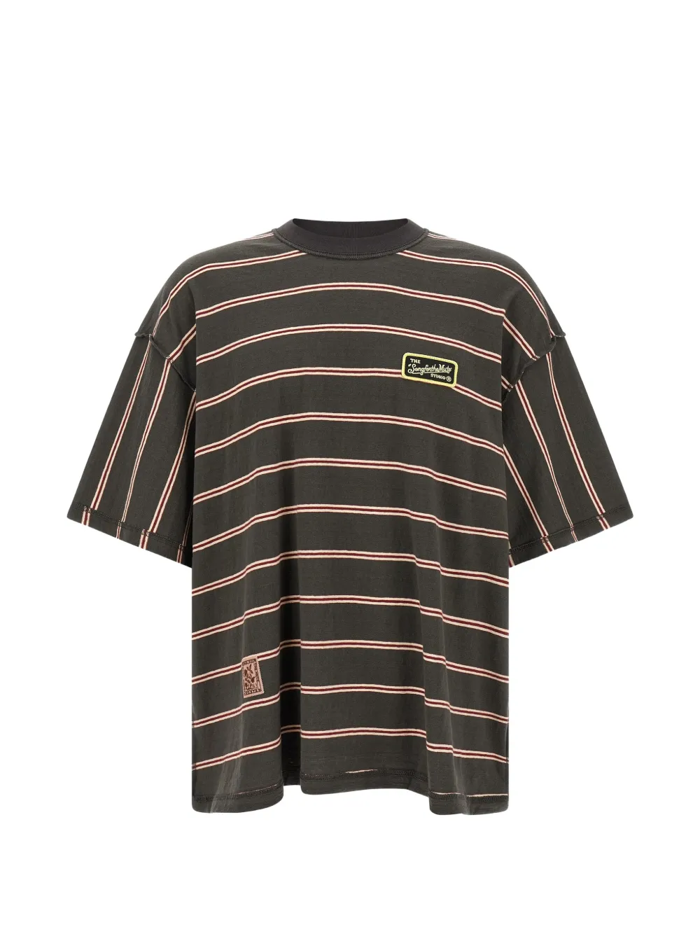 Song For The Mute t-shirt Gym Tee à rayures - Marron Song For The Mute t-shirt Gym Tee à rayures - Marron