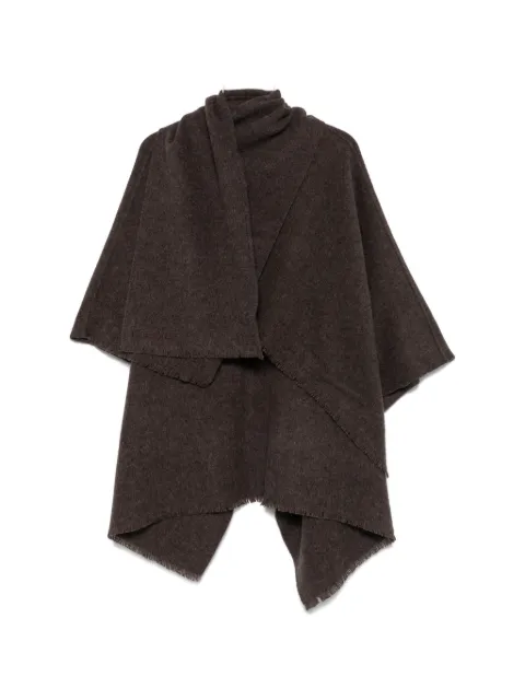 Patrizia Pepe logo-embroidered fringed cape