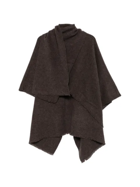 Patrizia Pepe logo-embroidered fringed cape