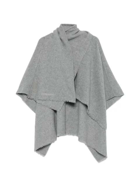Patrizia Pepe logo-embroidered fringed cape