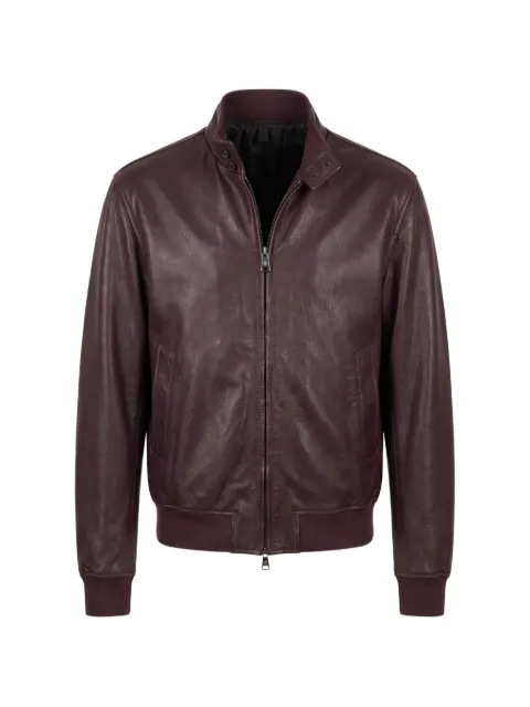 Tagliatore zip-up leather jacket