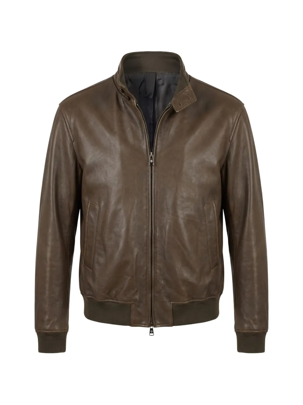 Tagliatore zip-up leather jacket - Marrone