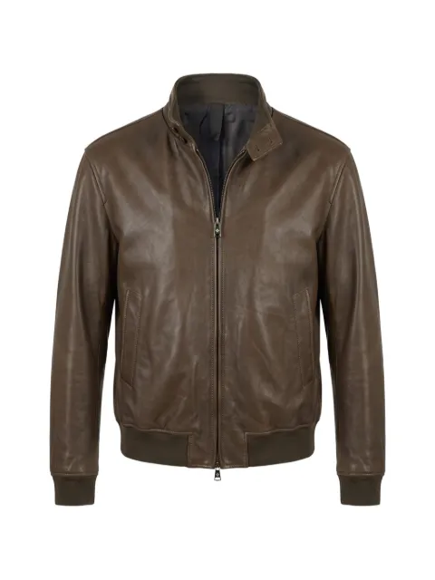 Tagliatore zip-up leather jacket