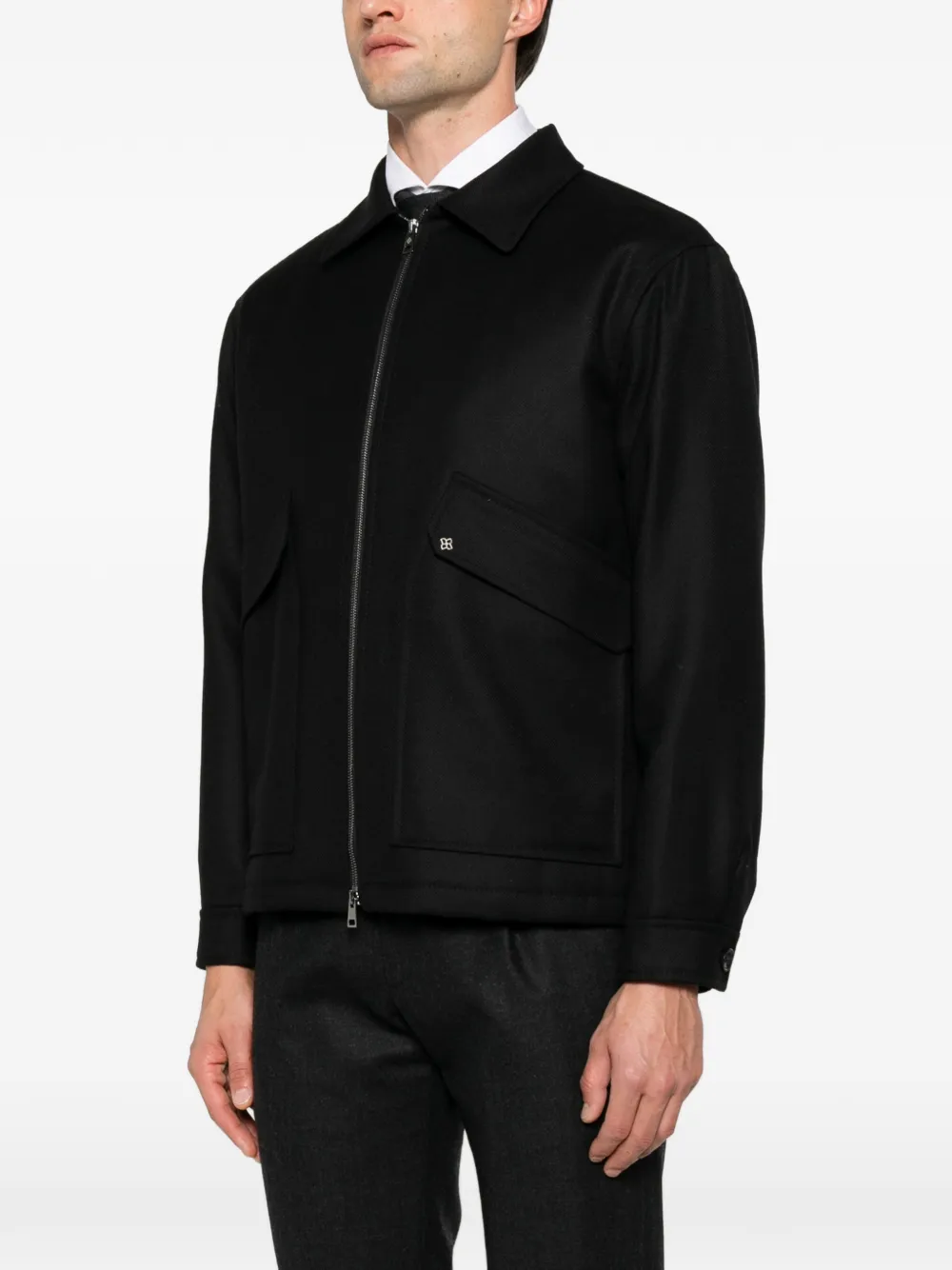Tagliatore Jack met rits en kraag Zwart