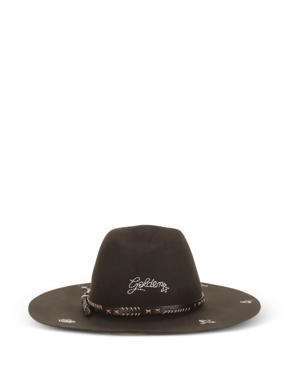 Golden Goose embroidered fedora hat - Marrone