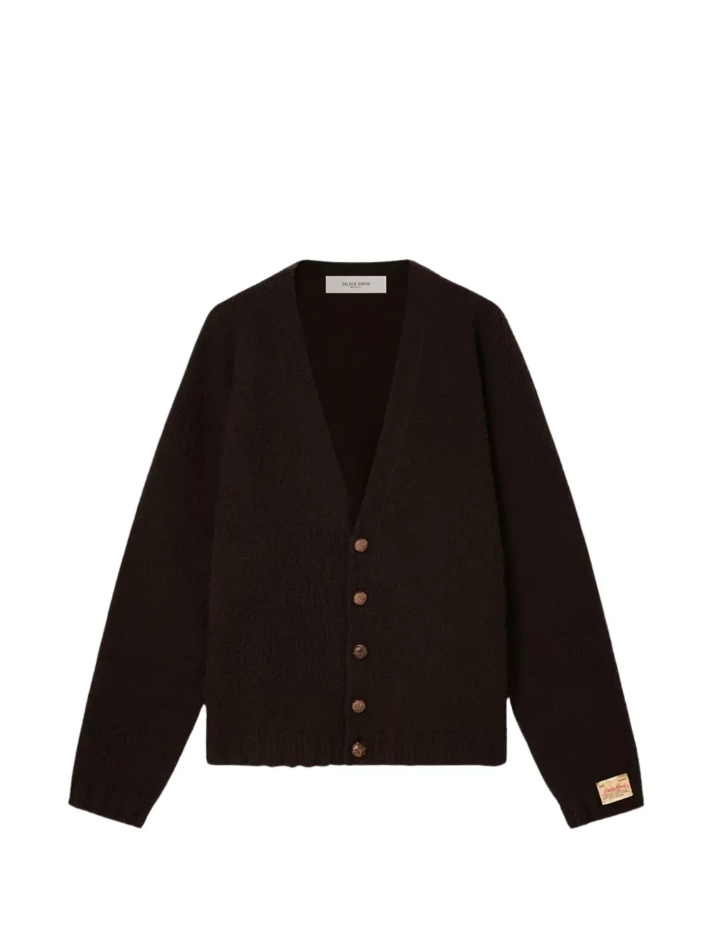 Golden Goose cardigan in Casentino-effect brown wool