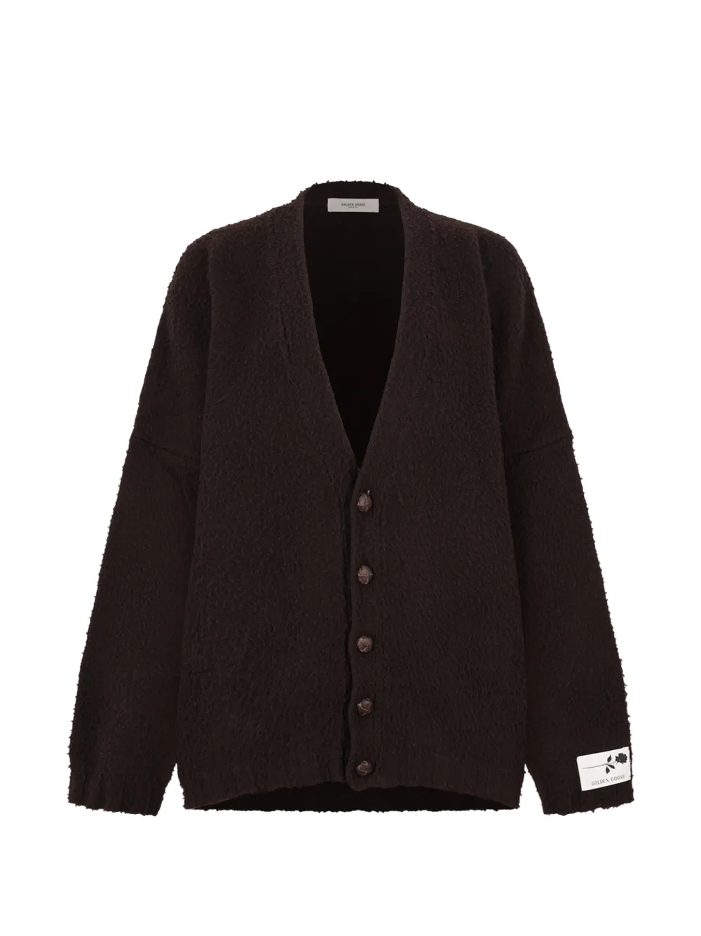 Golden Goose cardigan in Casentino-effect brown wool