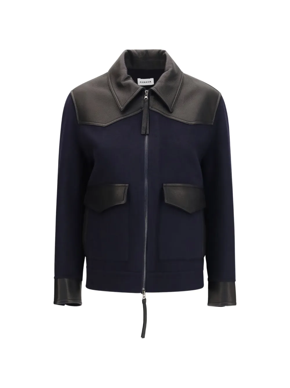 P.A.R.O.S.H. leather-trimmed jacket - Blu