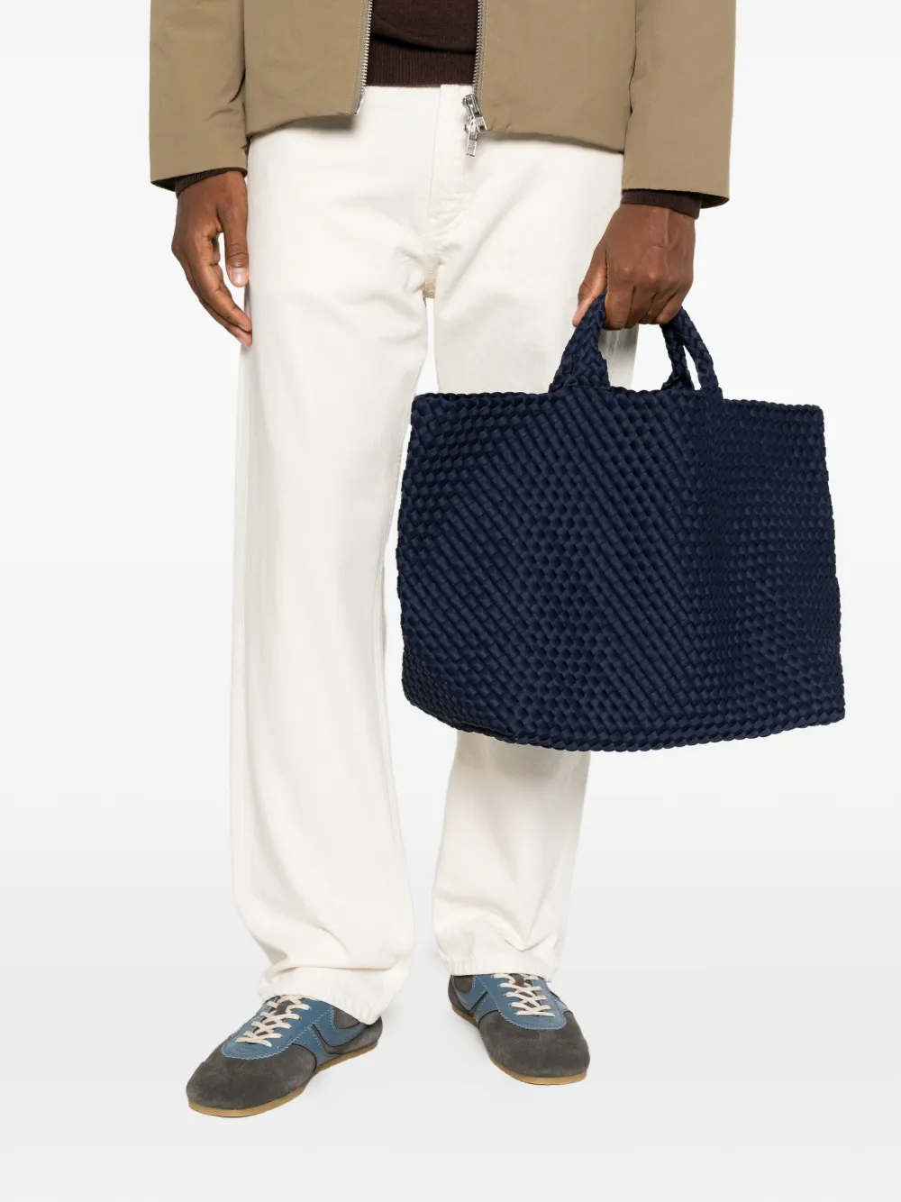 NAGHEDI St. Barths geweven shopper Blauw