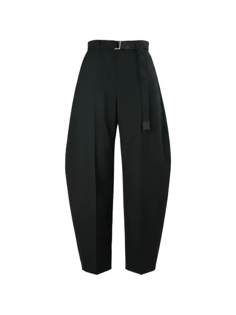 sacai belted pleated trousers