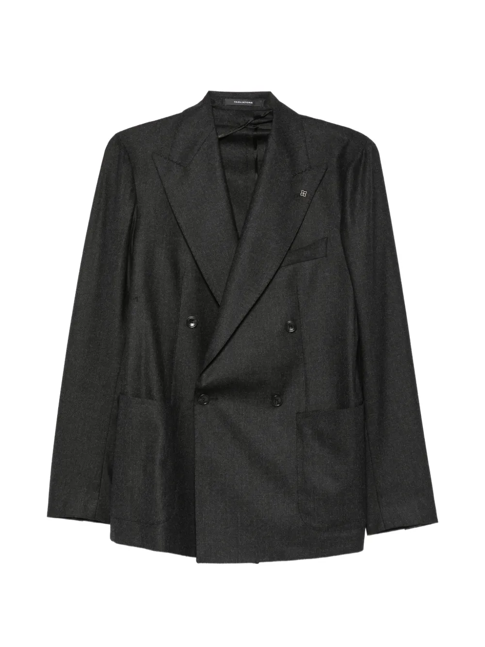 Tagliatore Double-breasted Peak-lapel Suit In Grey