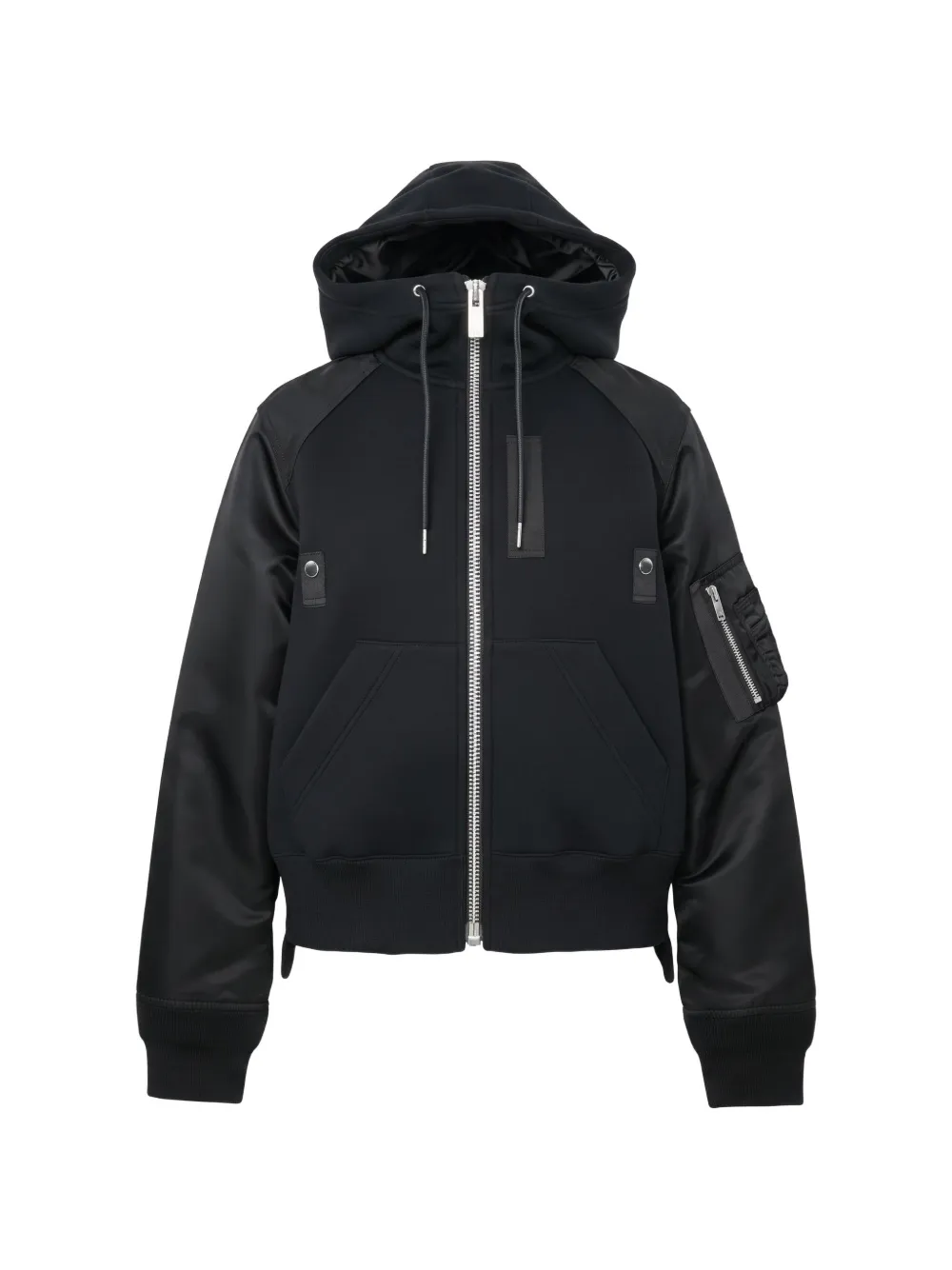 sacai Sponge Sweat panelled hoodie - Nero