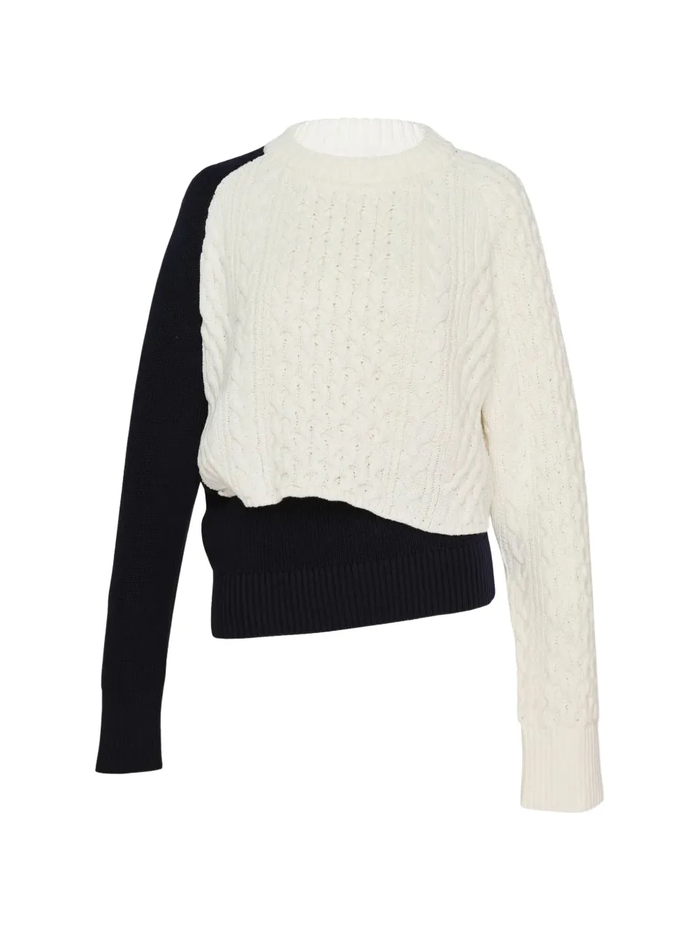 sacai cable-knit layered-effect sweater