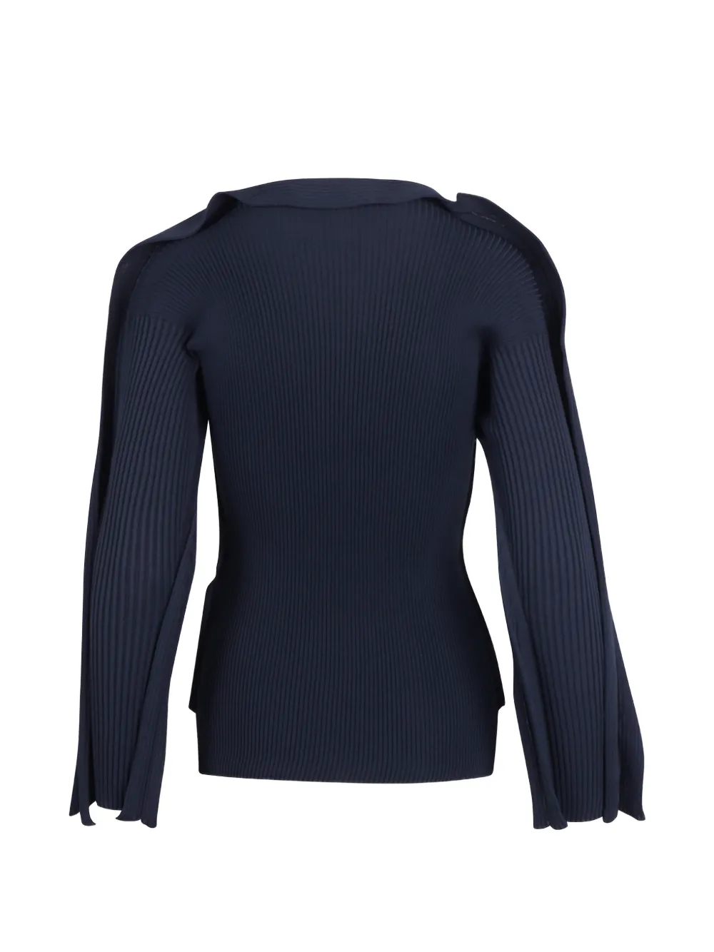 Issey Miyake Prance ribgebreide trui met ruches Blauw