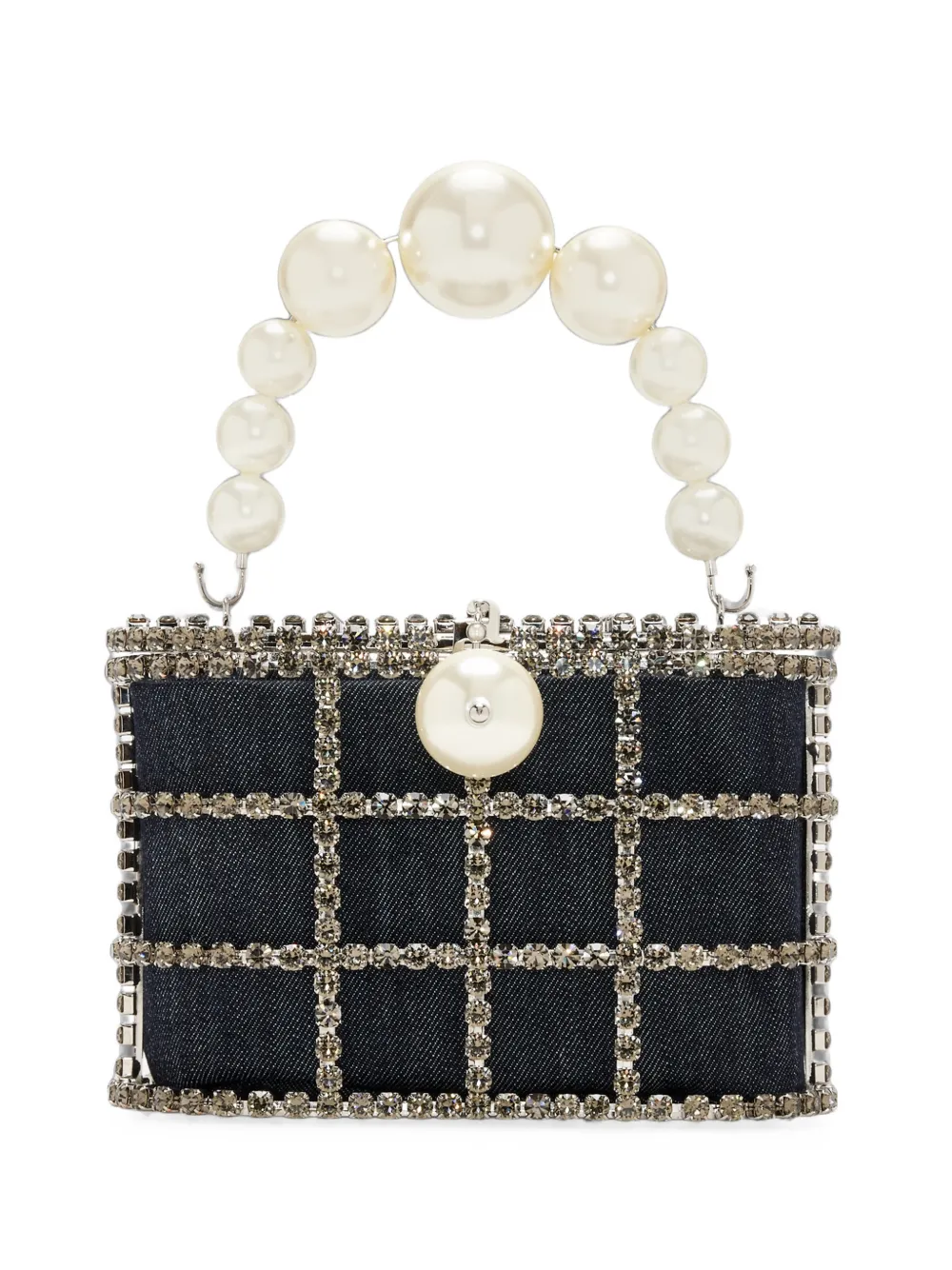 Rosantica Holli Mini-tasche Aus Denim Mit Kristallen In Blau