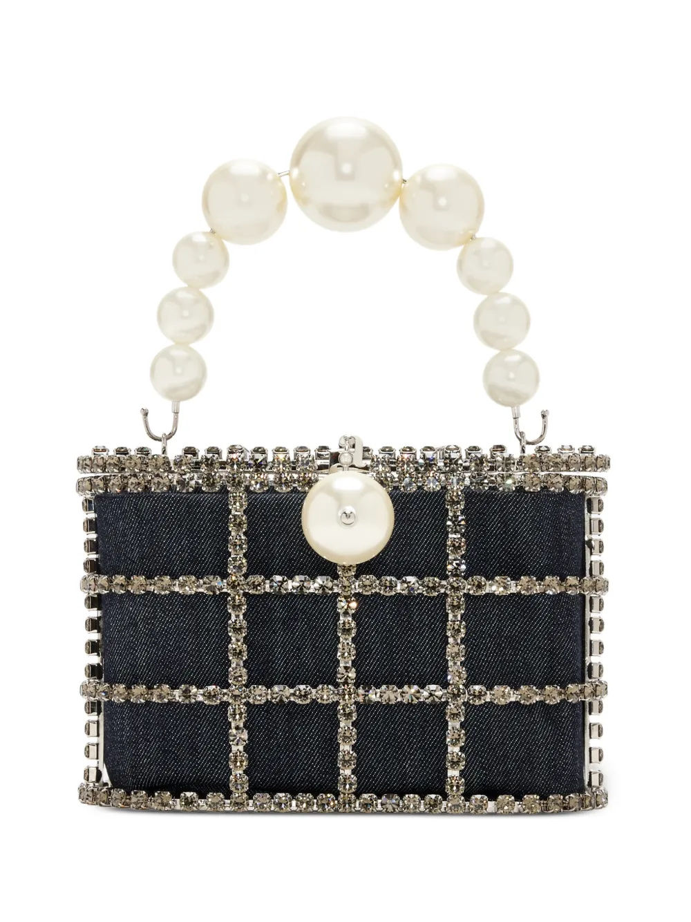 Rosantica Holli crystal-caged denim mini bag