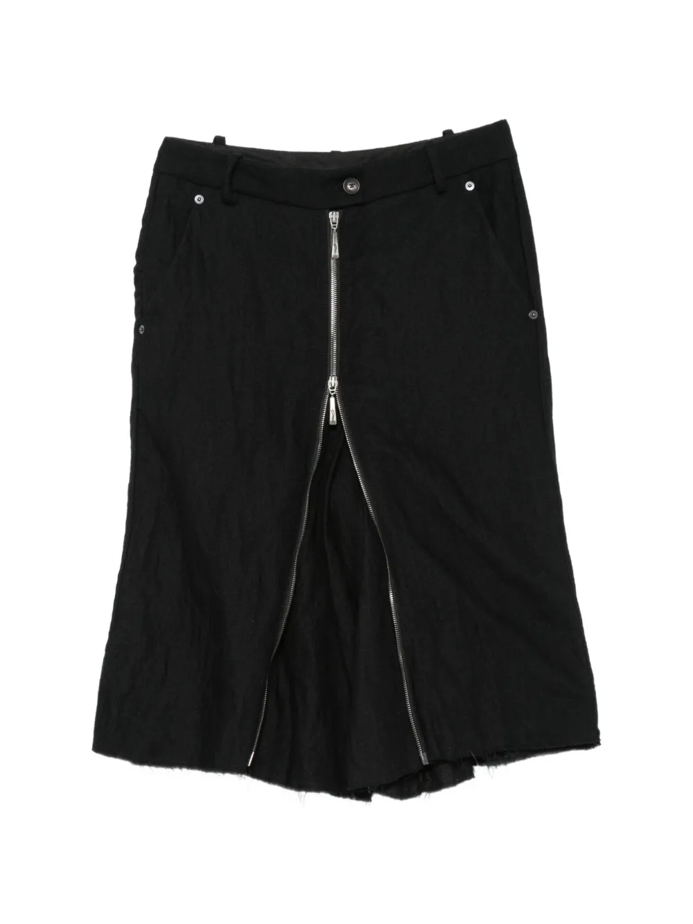 Masnada zip-detail raw-cut shorts - Noir Masnada zip-detail raw-cut shorts - Noir
