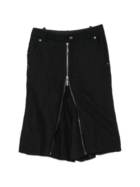 Masnada zip-detail raw-cut shorts