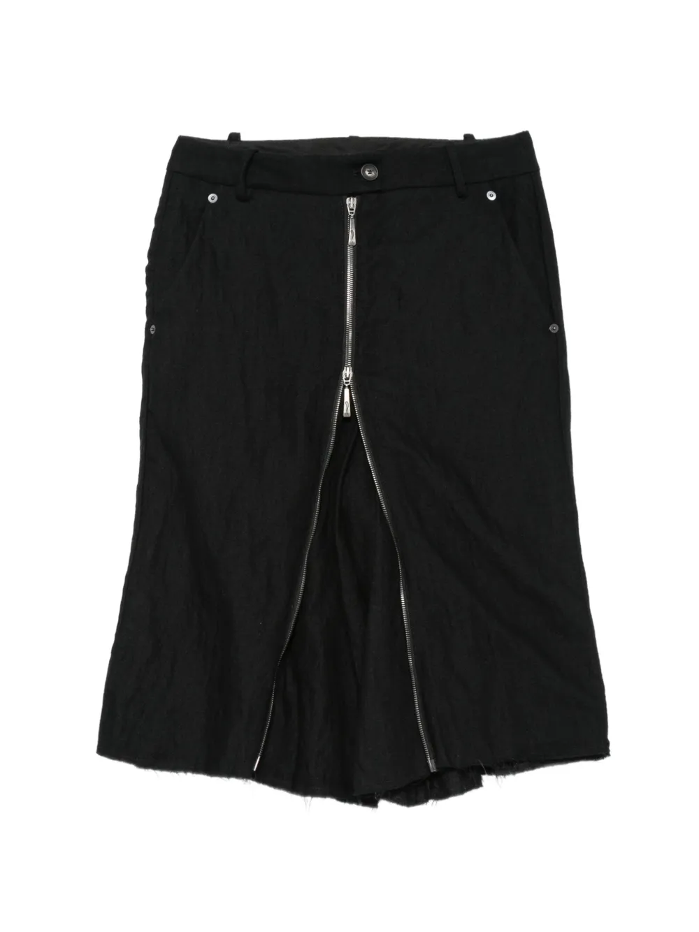 Masnada zip-detail raw-cut shorts - Schwarz